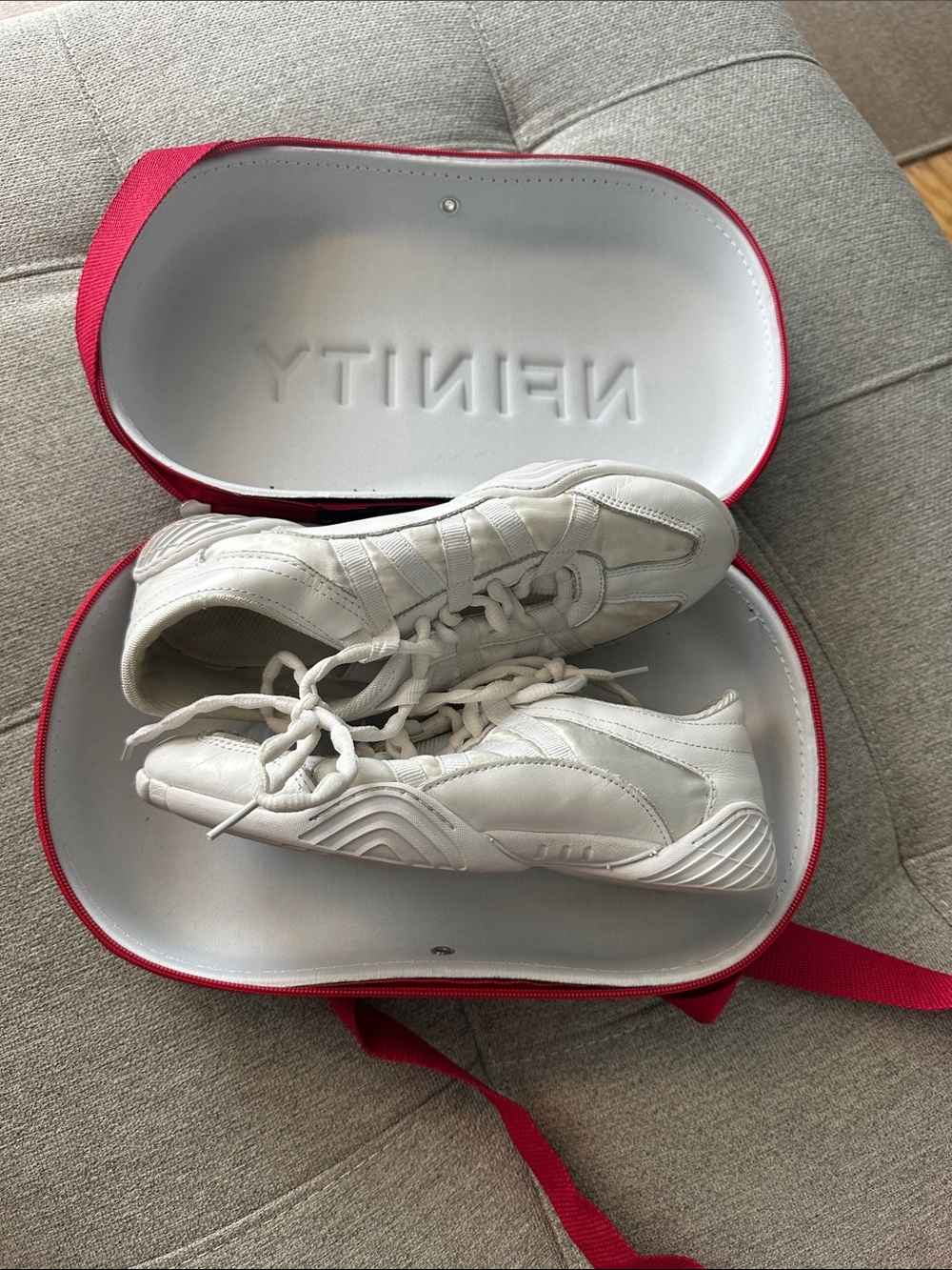 Nfinity Cheer Shoes and Case Size 7.5